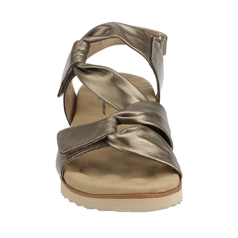 Ros Hommerson Hillary Women's Sandal Bronze Leather Adj Comfort Low Wedge 9W - Picture 3 of 6